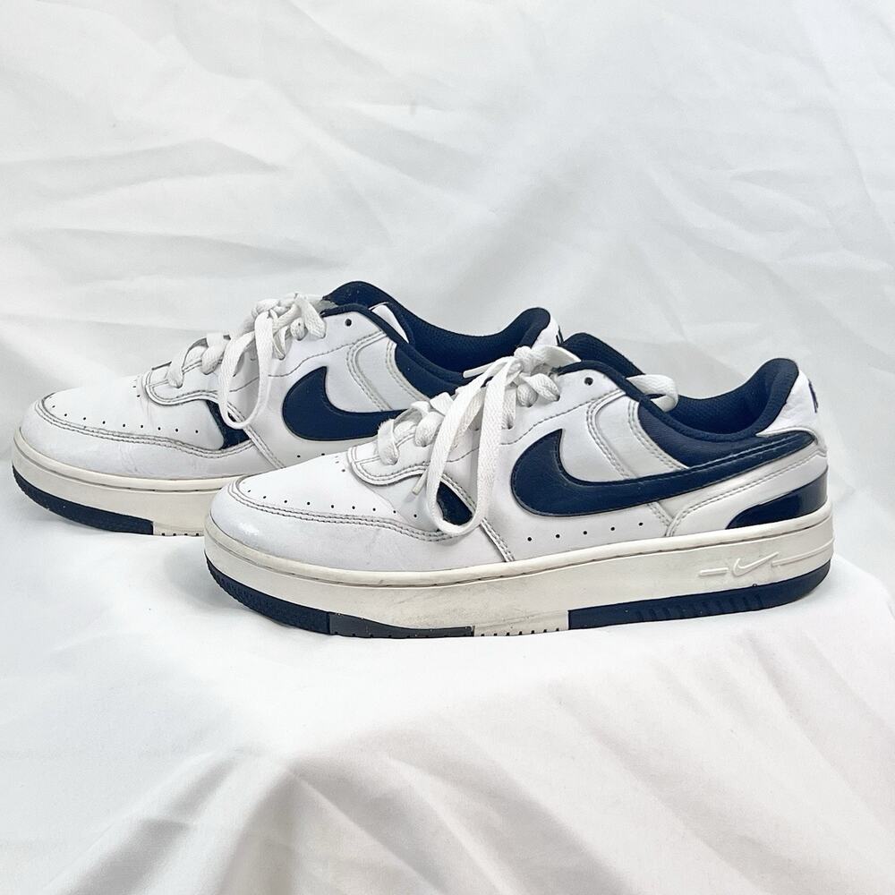 Nike Court Vision Low Next Nature White Navy Women 8.5 DX9176-100 Sneakers EU 40 - Picture 3 of 10